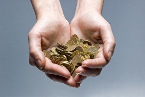hands holding money